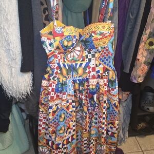 Colorful Geometric Print Dress